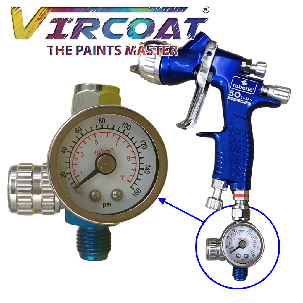 HVLP Spray Gun Air Regulator with Pressure Gauge and Diaphragm Control