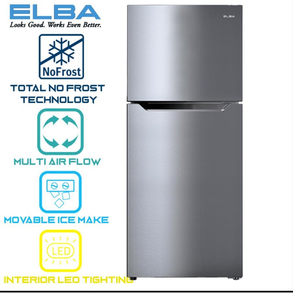 ELBA 250L 2DOOR FRIDGE ERG2521(SV) REFRIGERATOR PETI SEJUK PETI AIS