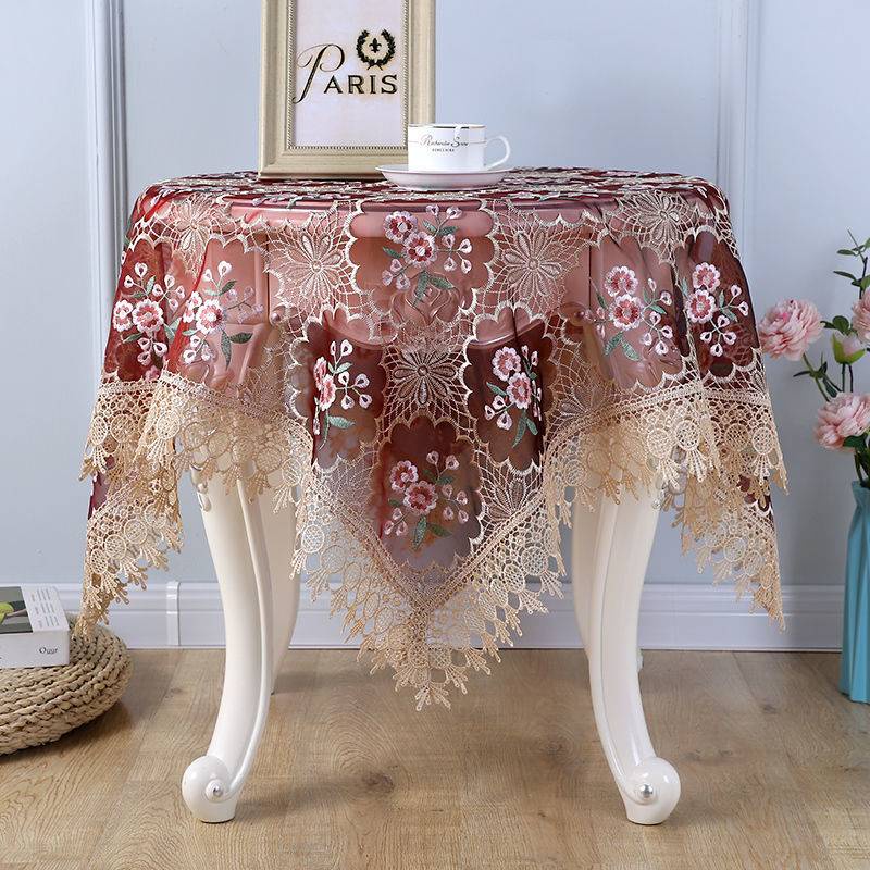 Table Cloth European Style Pastoral Lace Hollow Tablecloth Coffee Table