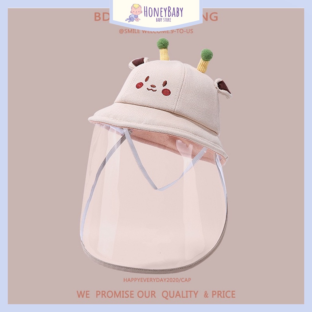 HONEYBABY Baby Face Shield Hat Newborn Cap 6 to 18 Months Baby