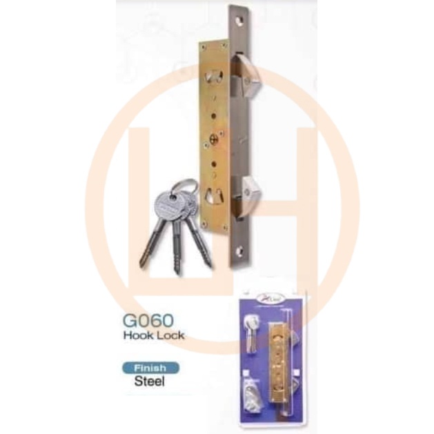 ALine Hook Lock Set G060 SN Metal Grill Lock Kunci Grill