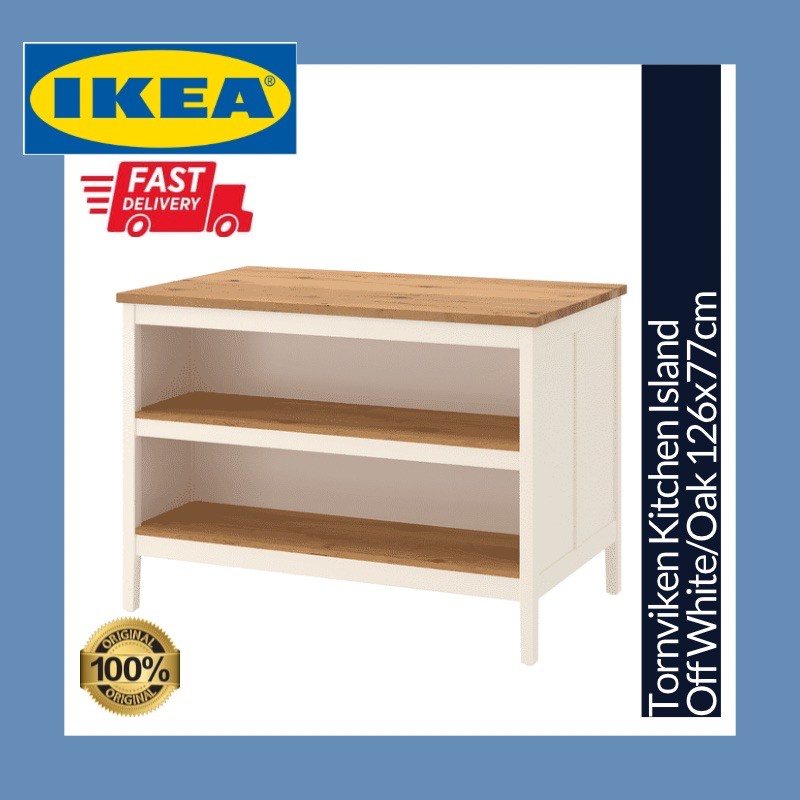 IKEA Tornviken Kitchen Island Off White Oak 126x77cm Shopee Malaysia