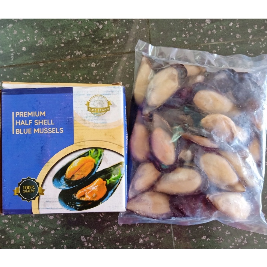 Premium Green Shell Mussel Whole 1Kg Frozen Kupang Besar Big Meat Full Shell Green Mussel Blue