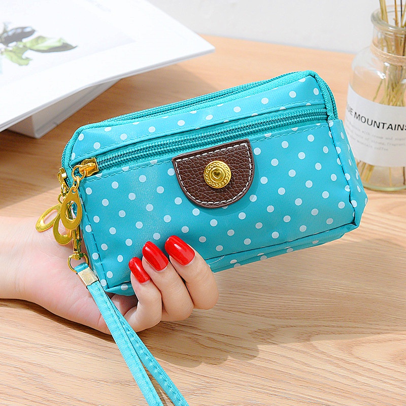 Fashion 3 Zipper Pouch Wallet Purse Women Waterproof Nylon Clutch Bag Shopee Malaysia