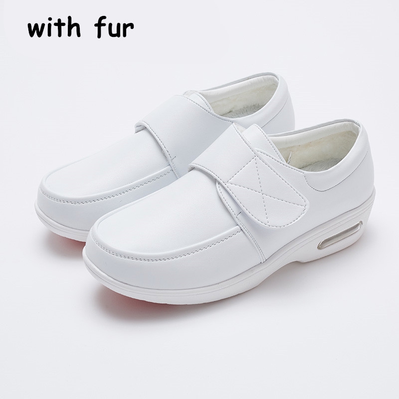 Kasut Jururawat Ringan Misi Hitam Putih Cushion Nurse Shoes White