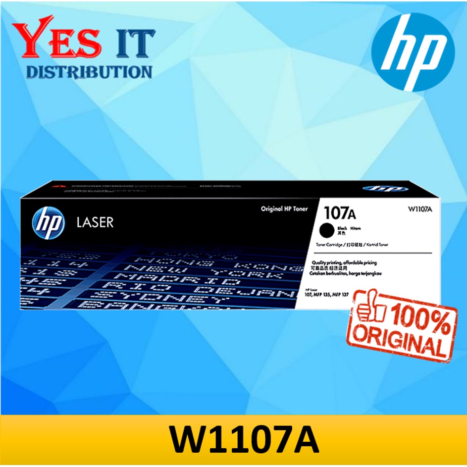 HP 107A W1107A BLACK ORIGINAL LASER TONER for 107A/107W/MFP 130 Printer