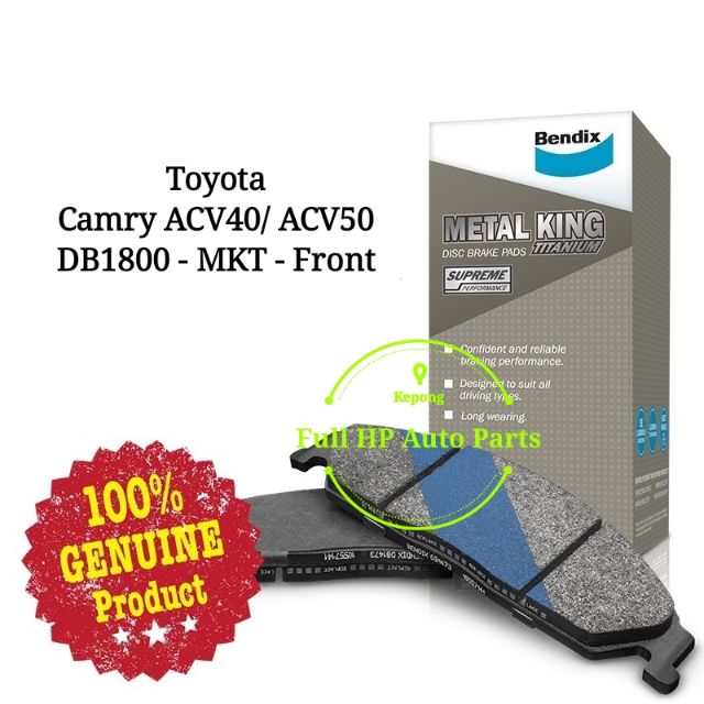 Original Bendix DB1800MKT Front Brake Pad Toyota Camry ACV40/ ACV50 2