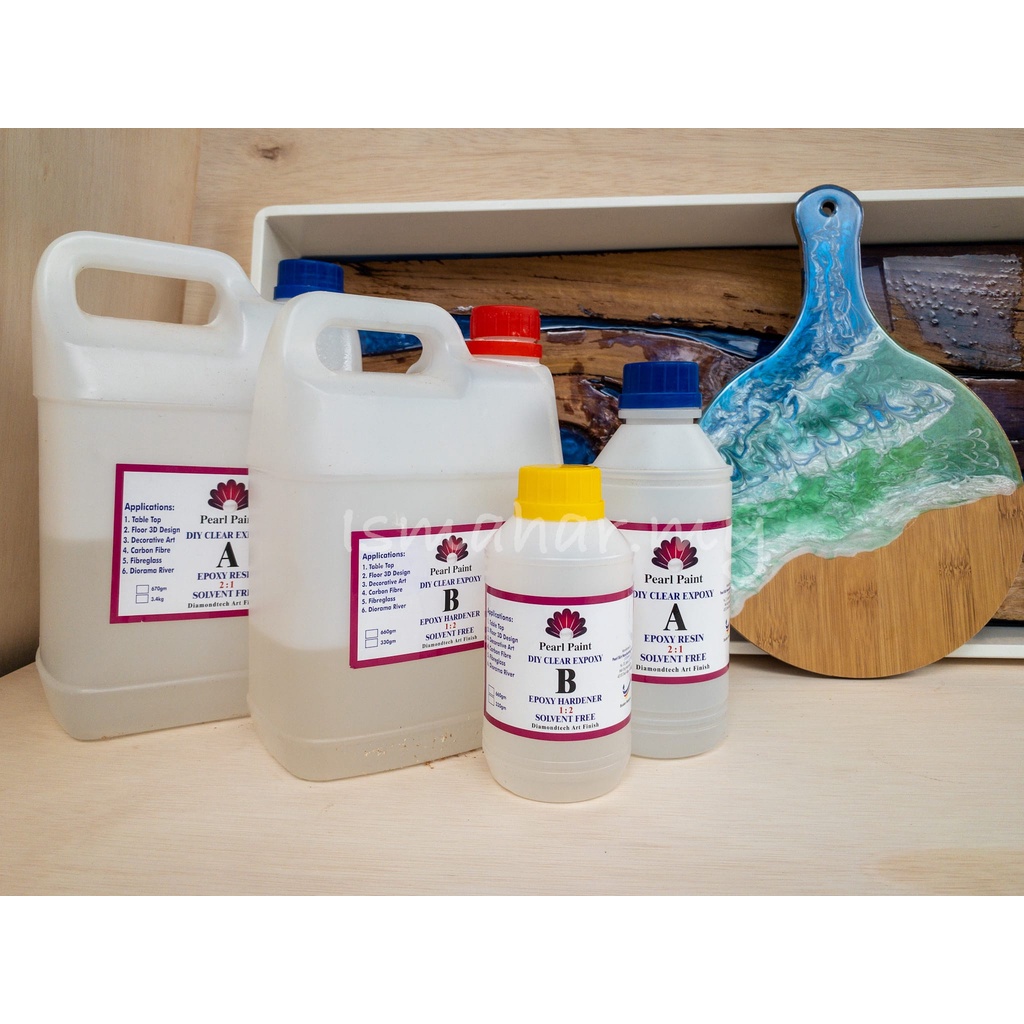 EPOXY Resin A+B SET 1KG Pearl Paint Clear Epoxy SOLVENT FREE, ODOURLESS