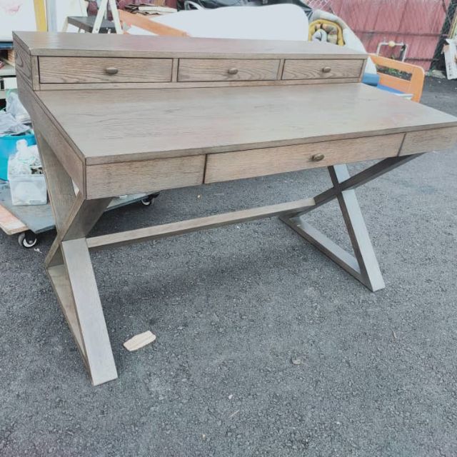Solid Wood Study Table (second hand) Shopee Malaysia