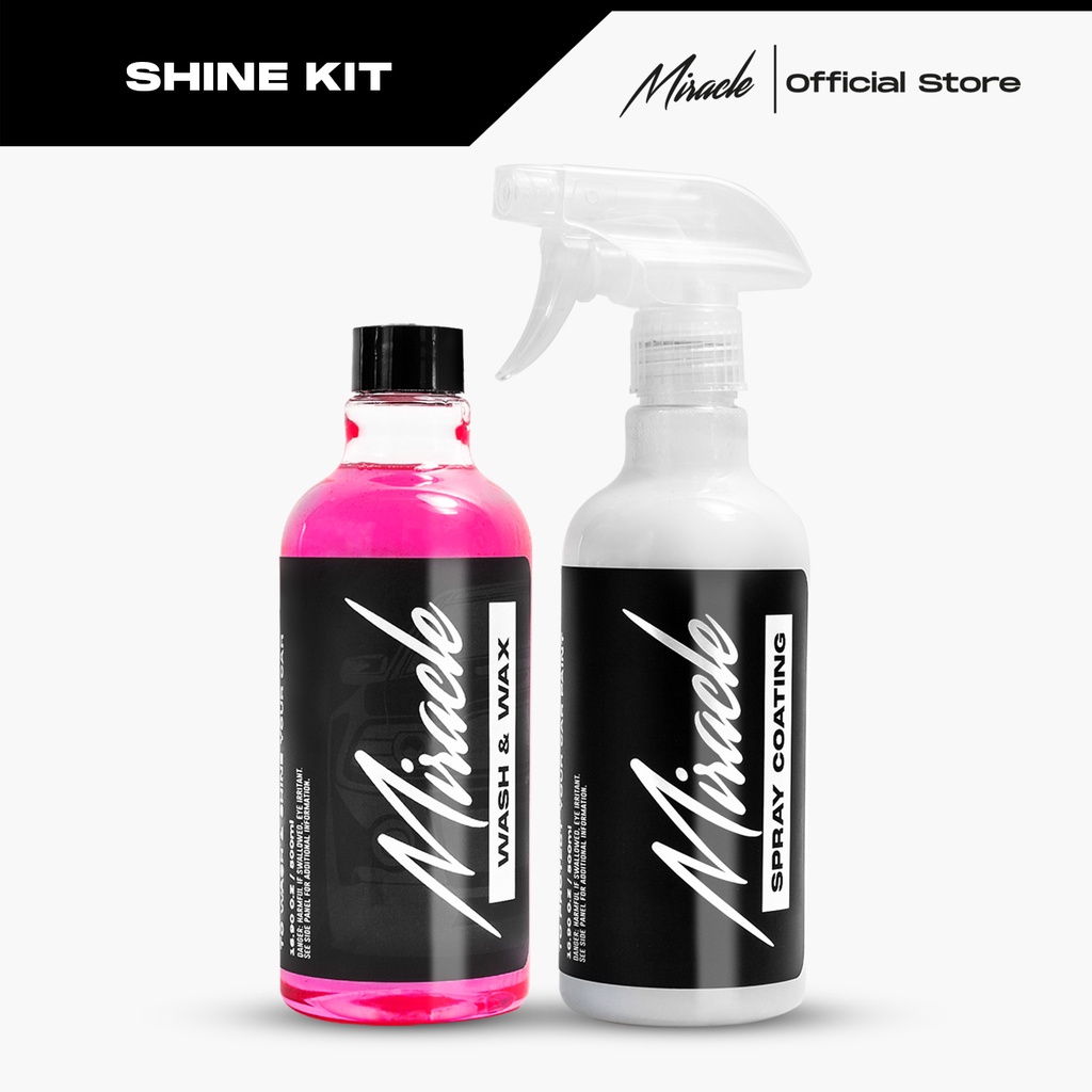 Miracle Auto Detailing Shine Kit High Foam Car Wash Wax Shampoo & Car
