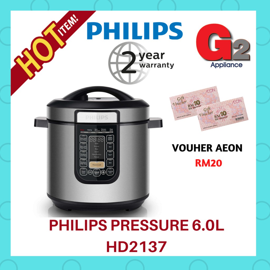 Philips Pressure Cooker with Slow Cooker Function HD2137 (1000W /6L
