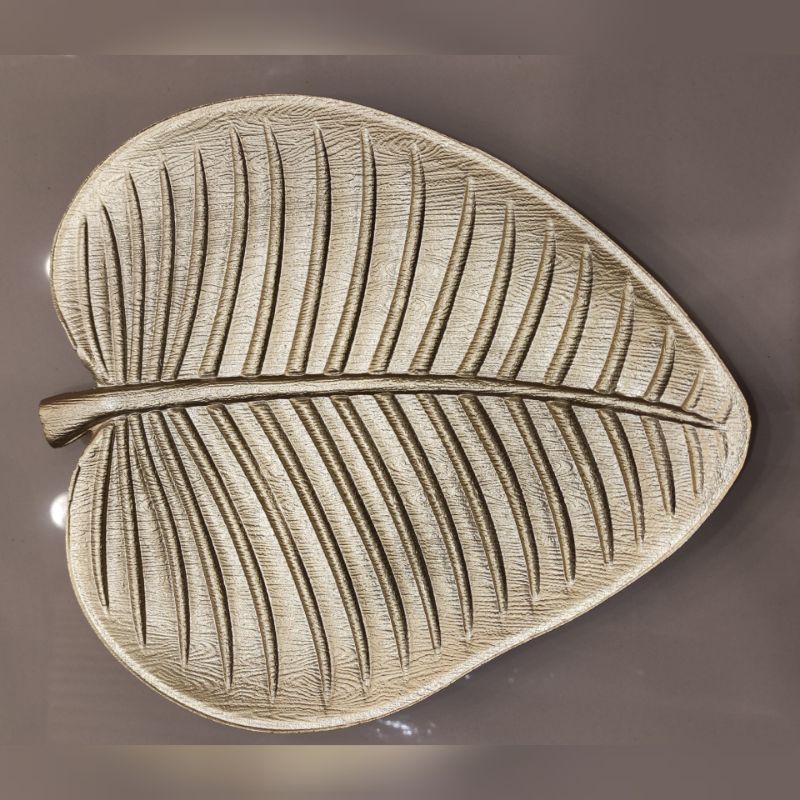 Wooden Tray Gold Leaf 38Cmx31Cm Shopee Malaysia