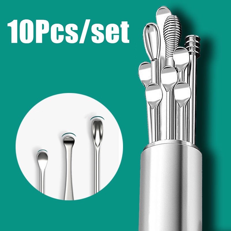6/9/10Pcs Portable Ear Wax Remover Ear Cleaning Kit Ear Pick Earpick