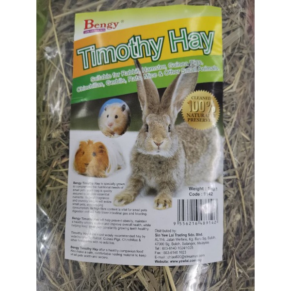 Bengy Timothy Hay For Rabbit Guinea Pig Hamster Small Animal Food Pet