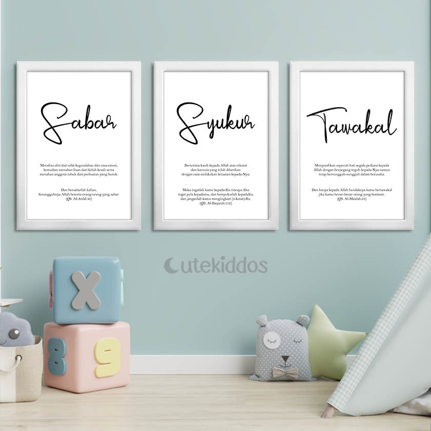 [Raya 2024] HIASAN DINDING Wall Hanging Definition Of Patience Syukur Wall Decor Islamic