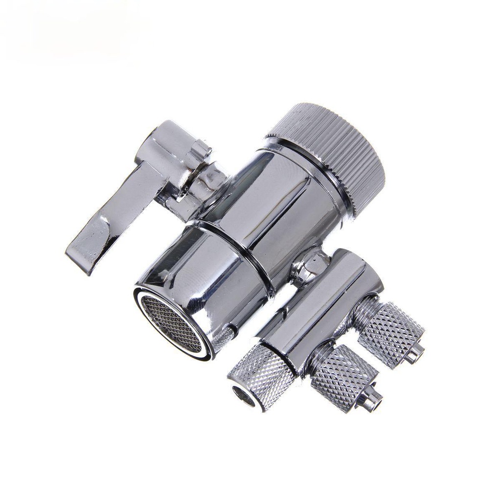 2Way Adapter Faucet Double Switches Diverter Valve Water Filter