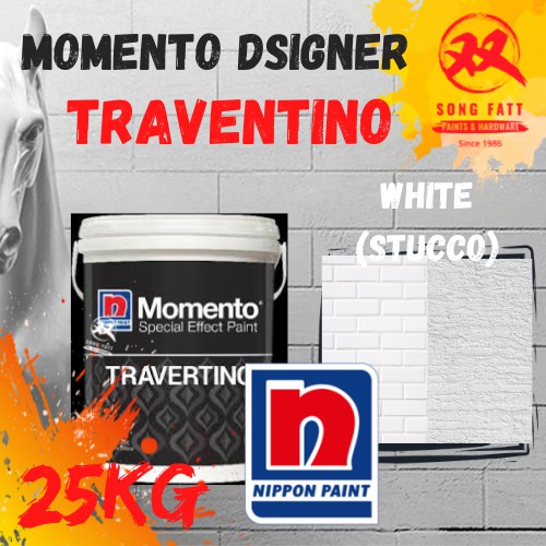 Nippon Momento TRAVENTINO Stucco (WHITE) 25Kg (Song Fatt) Rought