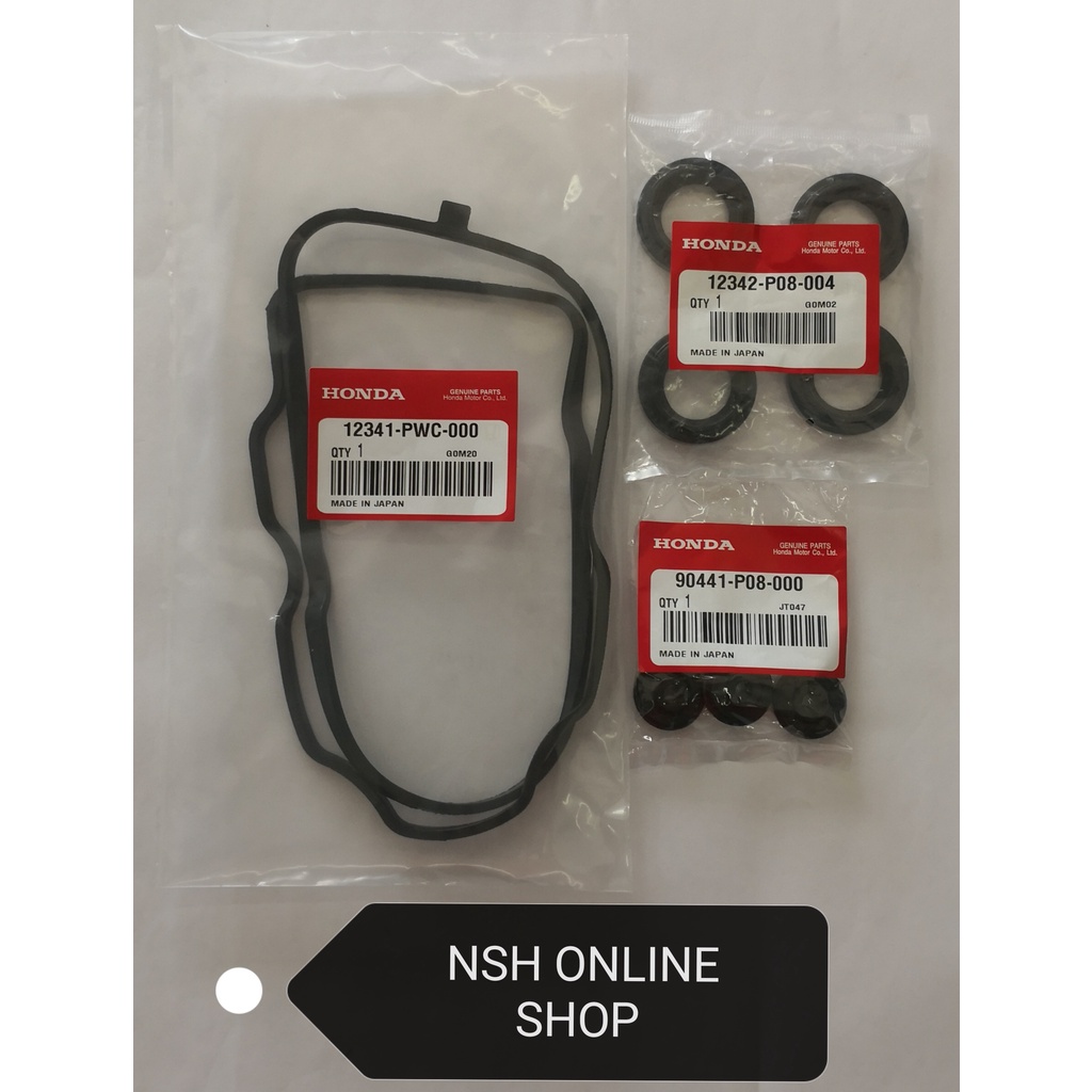 Valve Cover Gasket with Plug Seal & Valve Cover Bush (OEM) for Honda