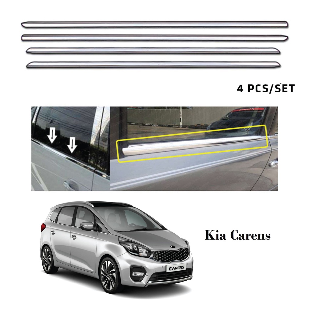 Kia Carens Window Trim Chrome Lining / Door Belt Moulding (4pcs
