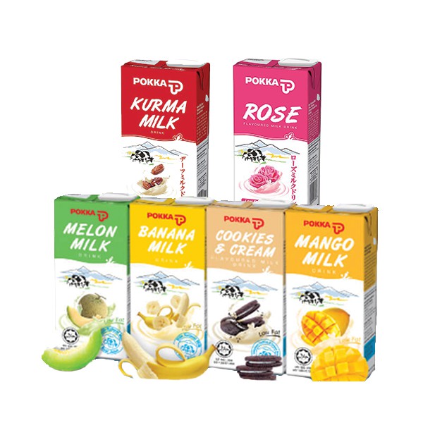 Pokka Milk Drink 1L (Melon/Mango/Banana/Cookies Cream/Rose/Kurma