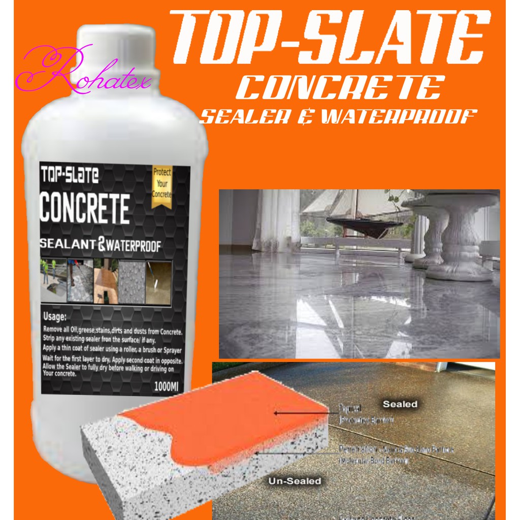 1L/ TOP SLATE/ CONCRETE FLOOR SEALER & CEMENT PROTECTIVE WATERPROOF FOR