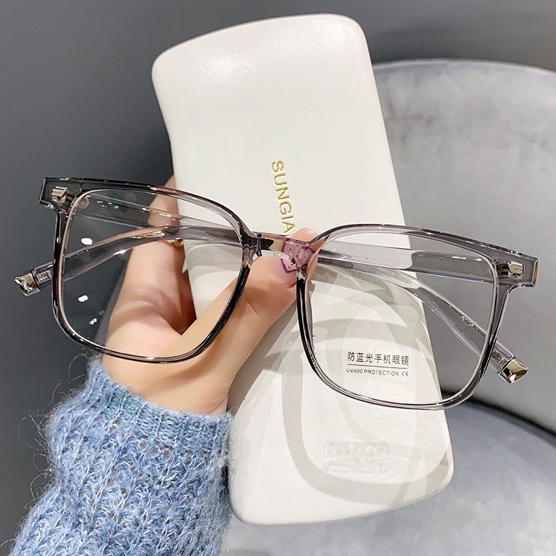 Korea Square Frame Anti Radiation Eyeglasses for Women Men TR90 Glasses