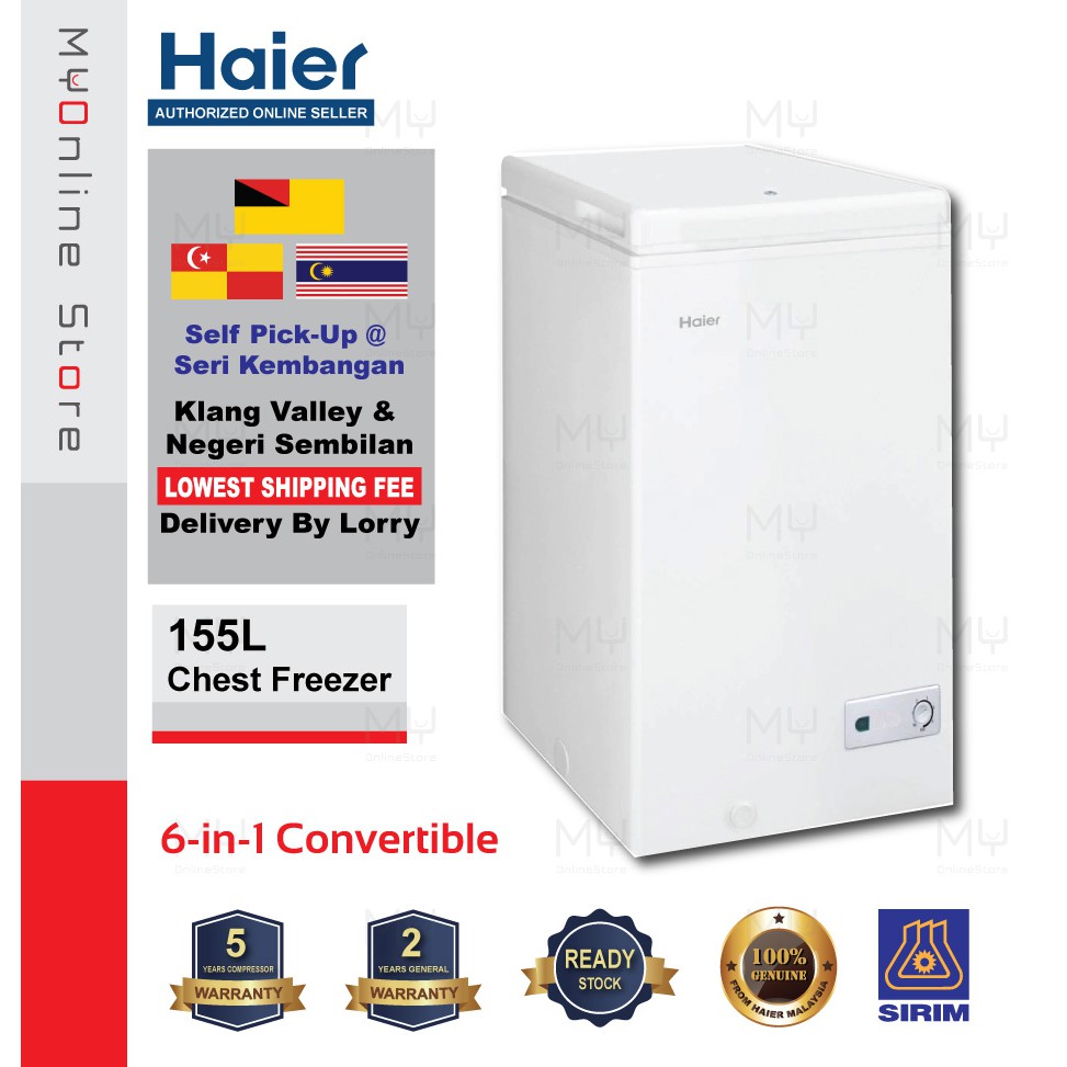 Haier(155L) Chest Freezer 1 door / Peti Sejuk Beku 1 Pintu Convertible
