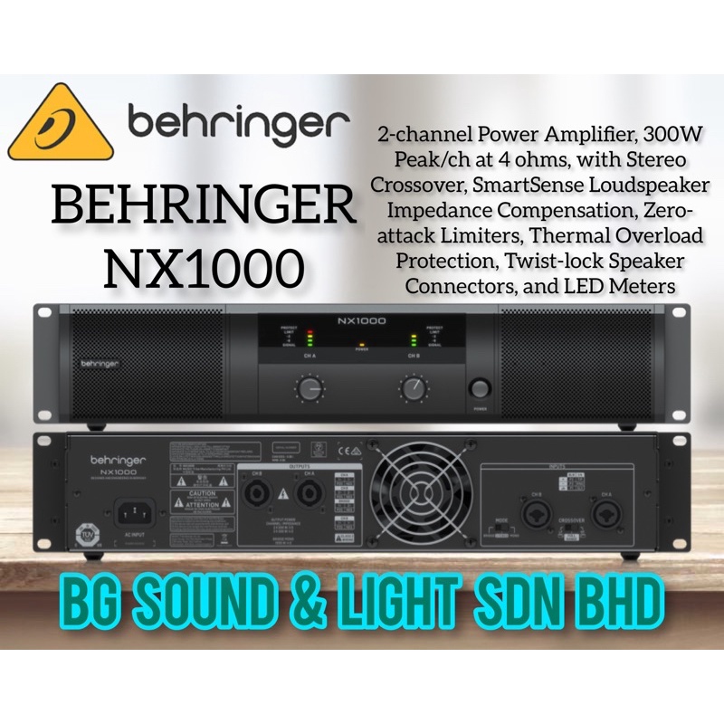 BEHRINGER NX1000 Ultra-Lightweight 1000 Watt Class-D Power Amplifier