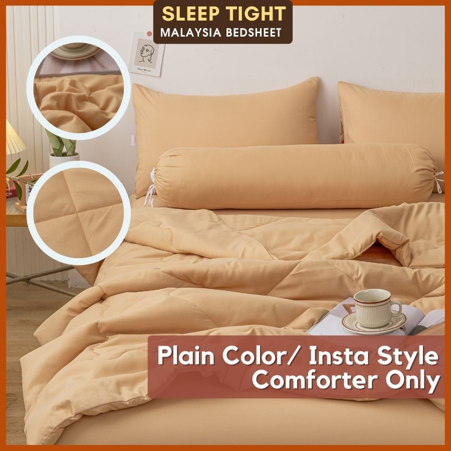 PLAIN COLOR COMFORTER SELIMUT LEMBUT Single Queen High Quality