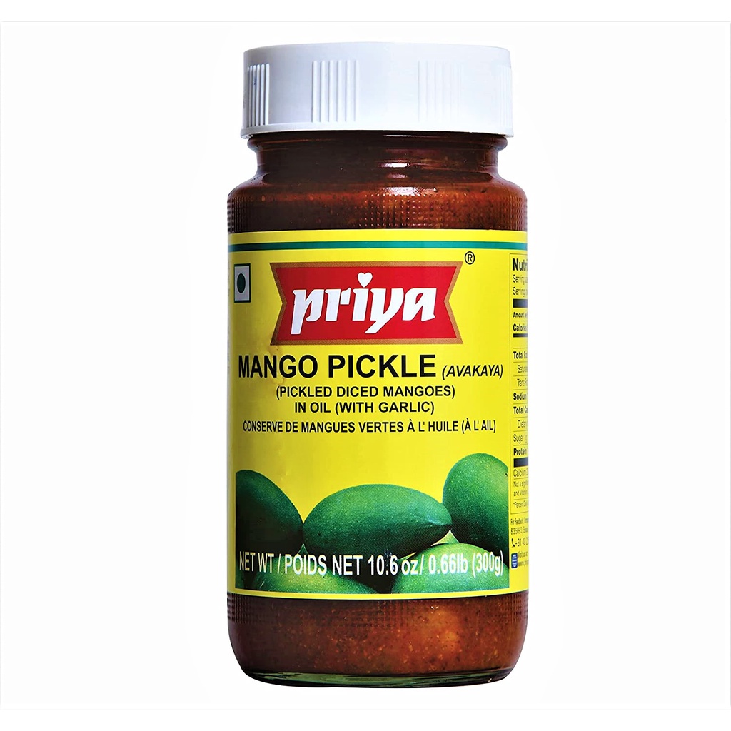 Priya Mango Pickle Pickled Diced Mangoes In Oil With Garlic From