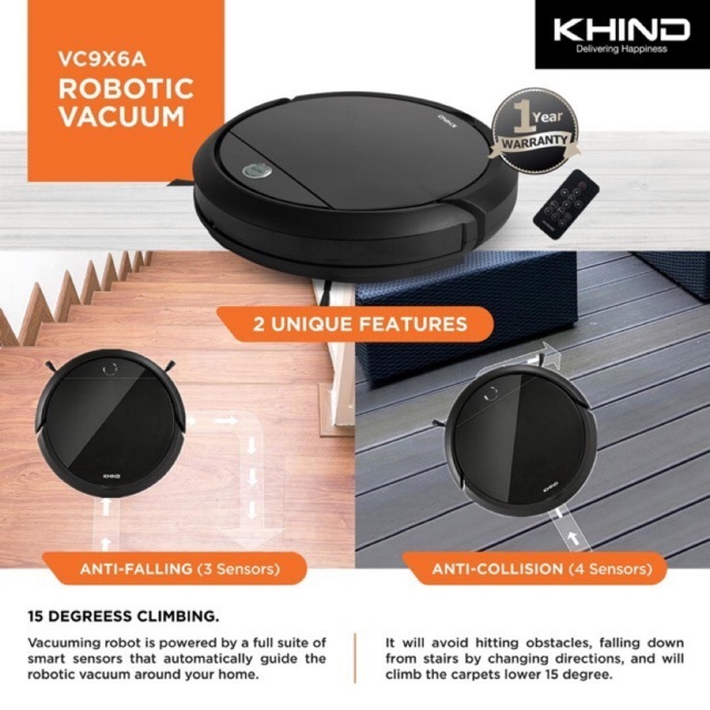Khind Robotic Vacuum Cleaner Vacuum & Mop FULLY Auto Charging VC9X6A Shopee Malaysia