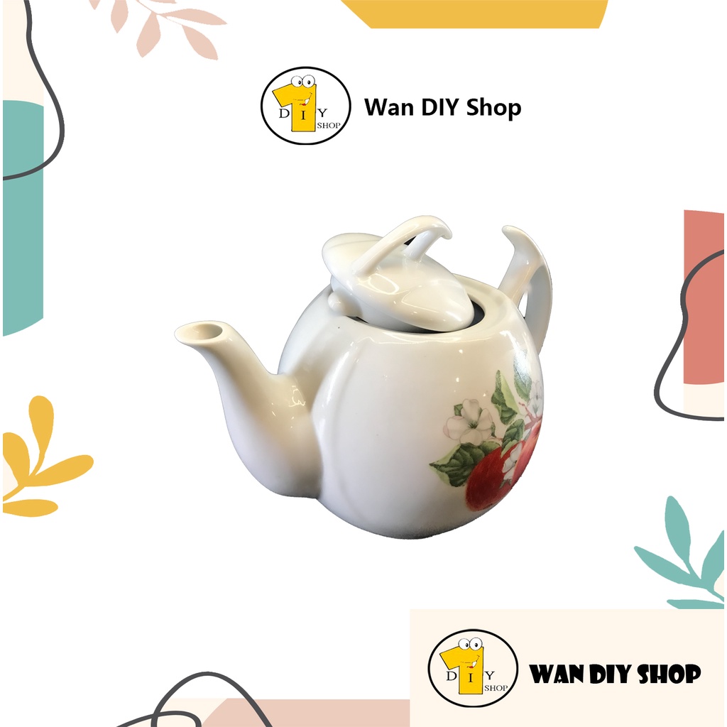 [Ready Stock] Retro Classic Ceramic Tea Pot with Apple Tree Design