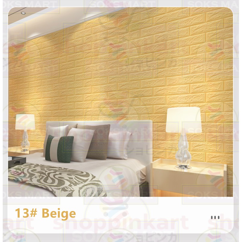 70*77cm Foam Wallpaper 3D Brick Foam Self Adhesive Waterproof Thick Xpe