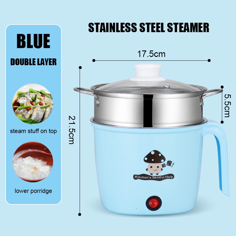 1.8L Stainless Steel Mini Rice Cooker, Multi Cooker With Steamer Pan