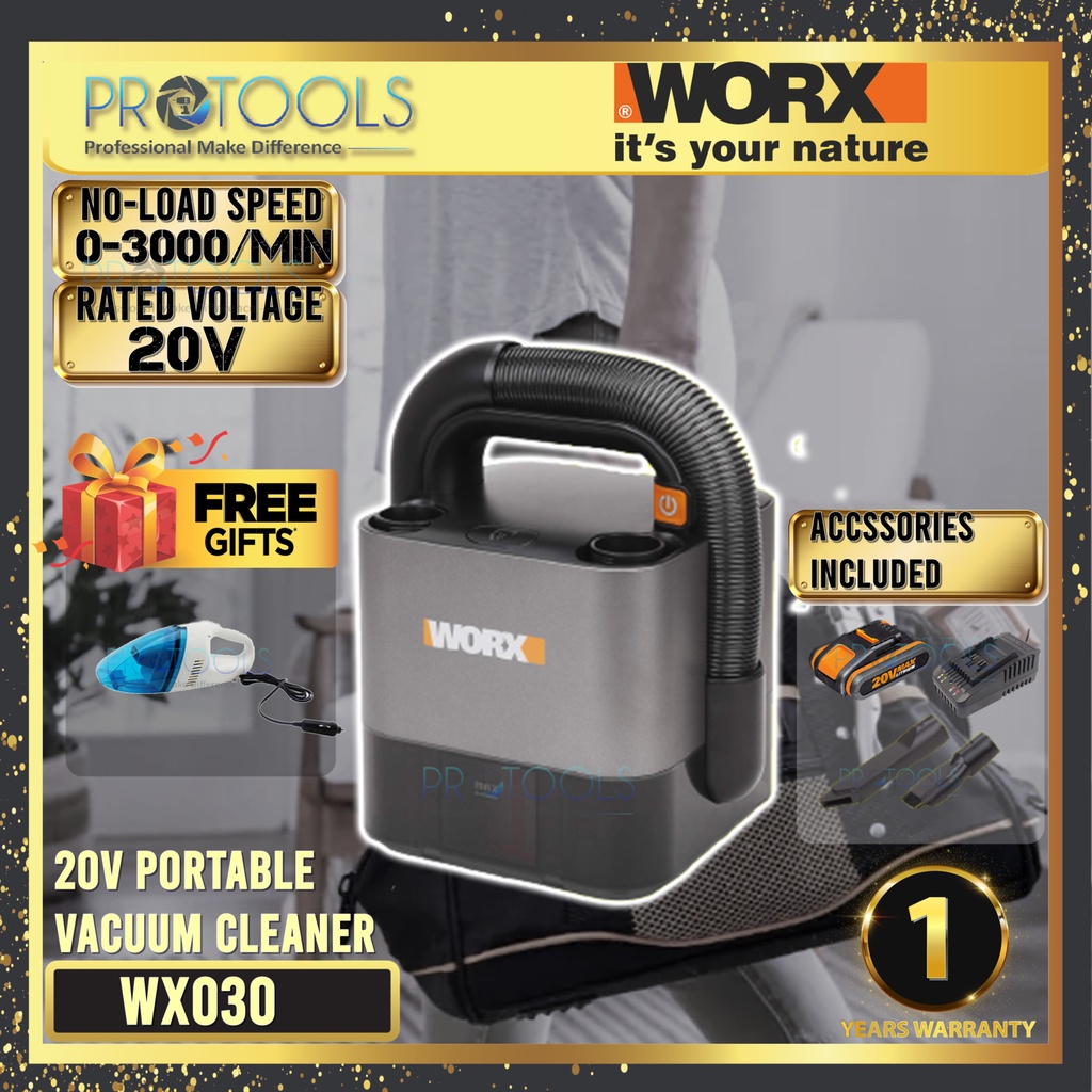 (READY STOCK)WORX POWERSHARE WX030 20V CORDLESS PORTABLE POWER VACUUM