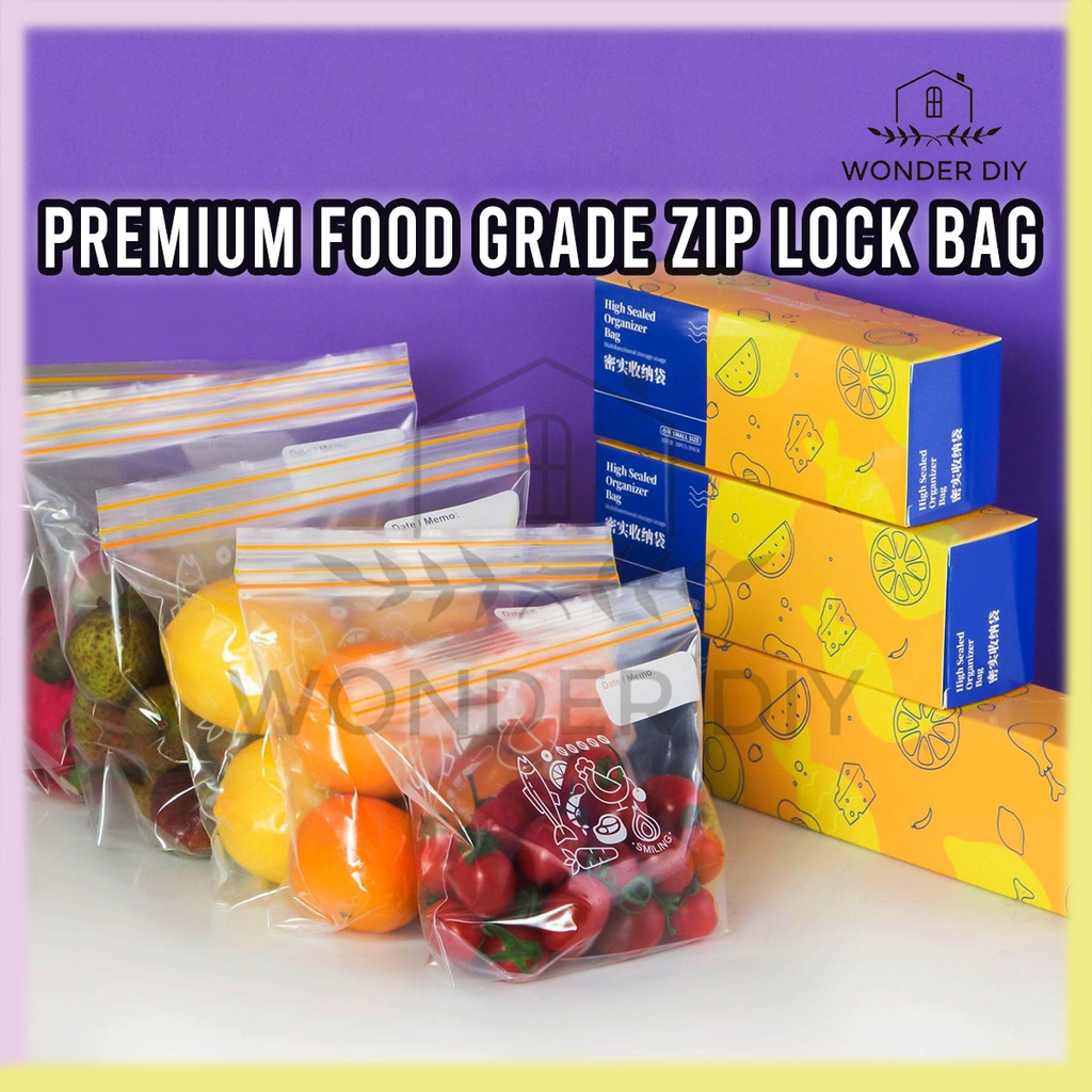 PREMIUM Resealable Bag Double Zip Lock Bag For Food Storage Dry Frozen
