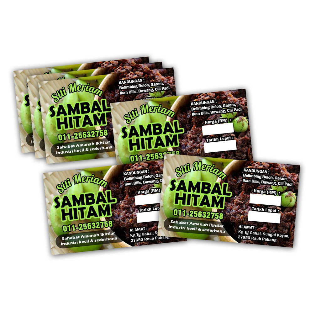 Sticker Petak (89 x 54 mm) Custom Made Design Shopee Malaysia