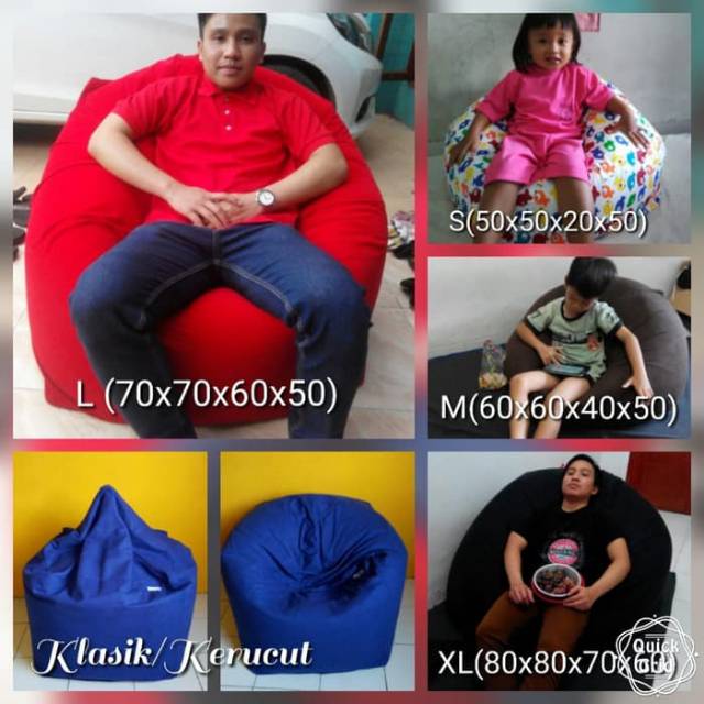 Xl Classic Bean bag Including Contents Shopee Malaysia