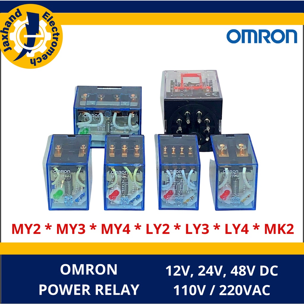 Omron Power Relay MY, LY, MK2 Series 12V, 24V, 48V, 110V, 220V WITH