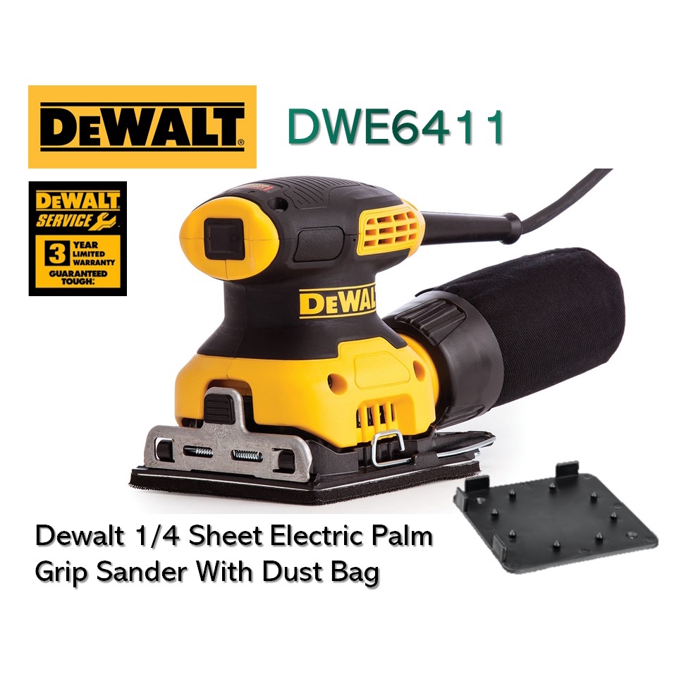 Dewalt DWE6411 1/4" Sheet Electric Palm Grip Sander With Dust Bag