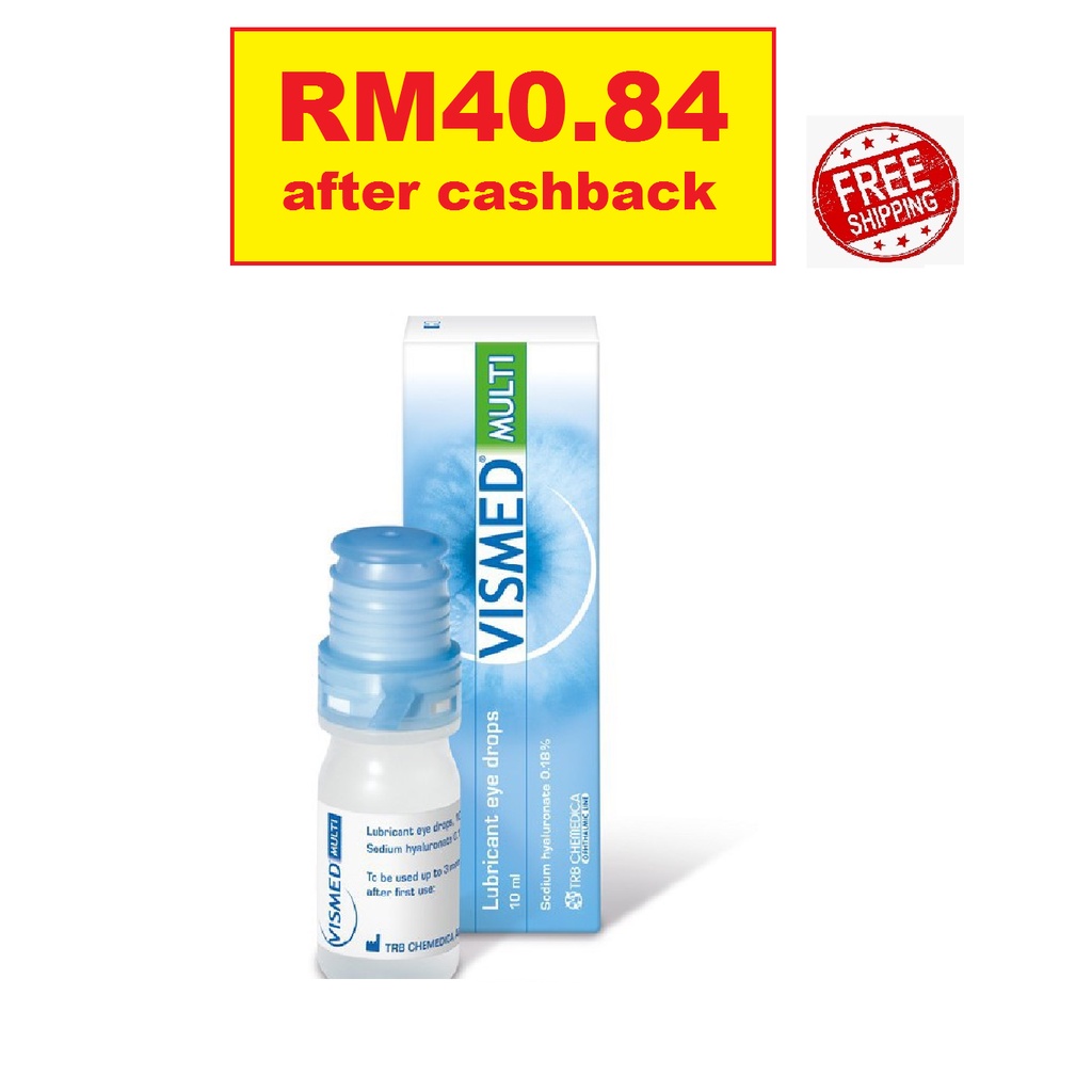 [RM40.84 after cashback] Vismed Multi Lubricant Eye Drops 10ML For Dry