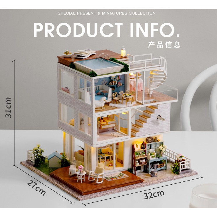 Sylvanian Families Handmade Doll House Miniature DIY Doll House Birthday Gift ( DESIGNER