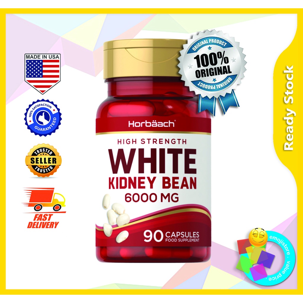 Horbaach White Kidney Bean Carb Blocker 6000 mg (Made in USA) Shopee