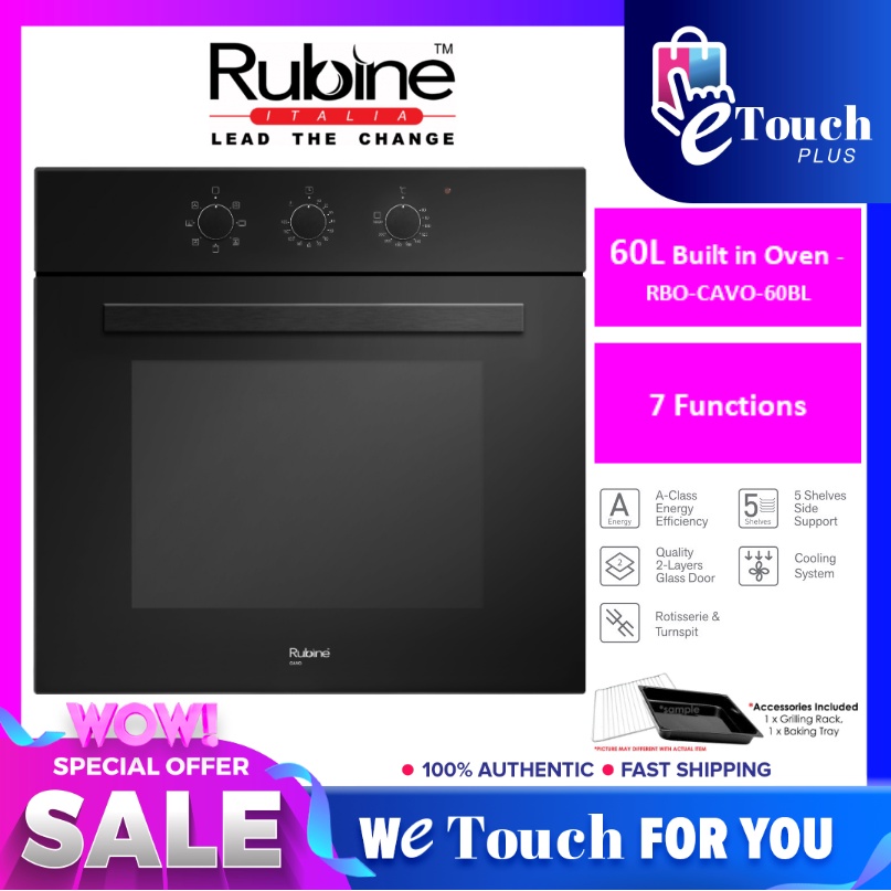 Rubine 70L Built in Oven RBOLAVA70SS / RBOCAVO60BL + Built in