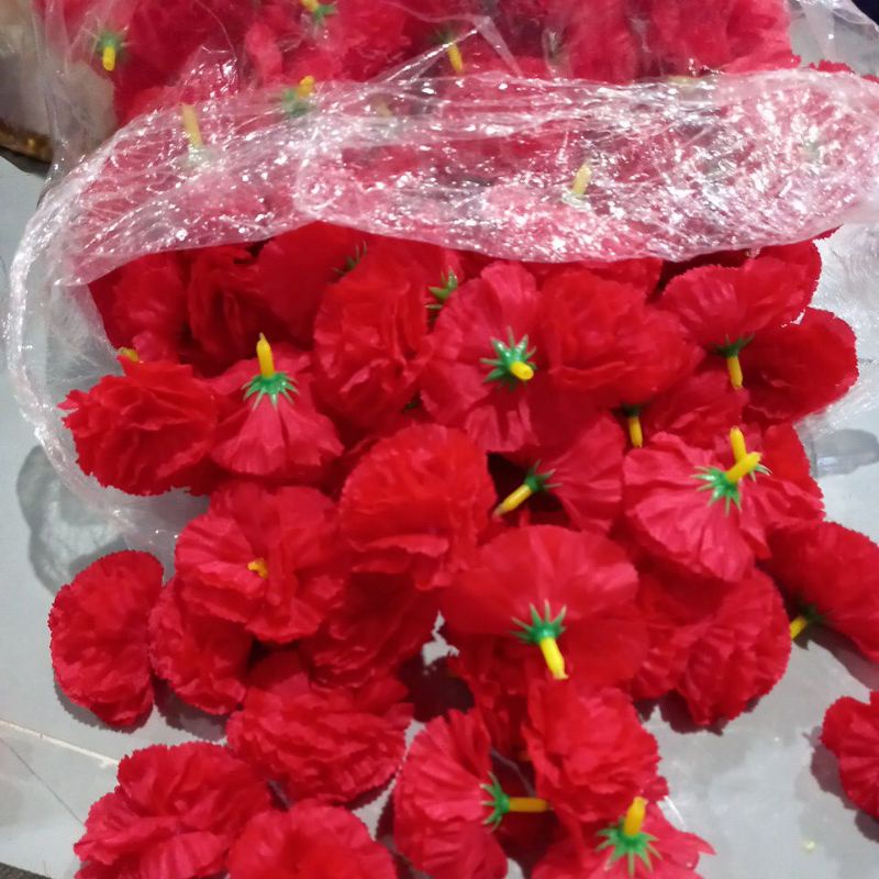 500 red marigold flowers, fake marigold flowers Shopee Malaysia