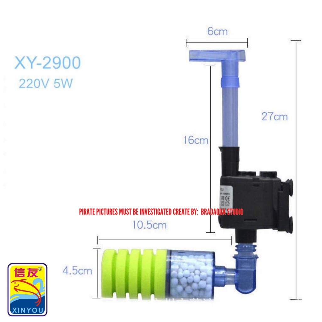 XINYOU Aquarium Sponge Filter Biochemical Cotton Water Pump With Media
