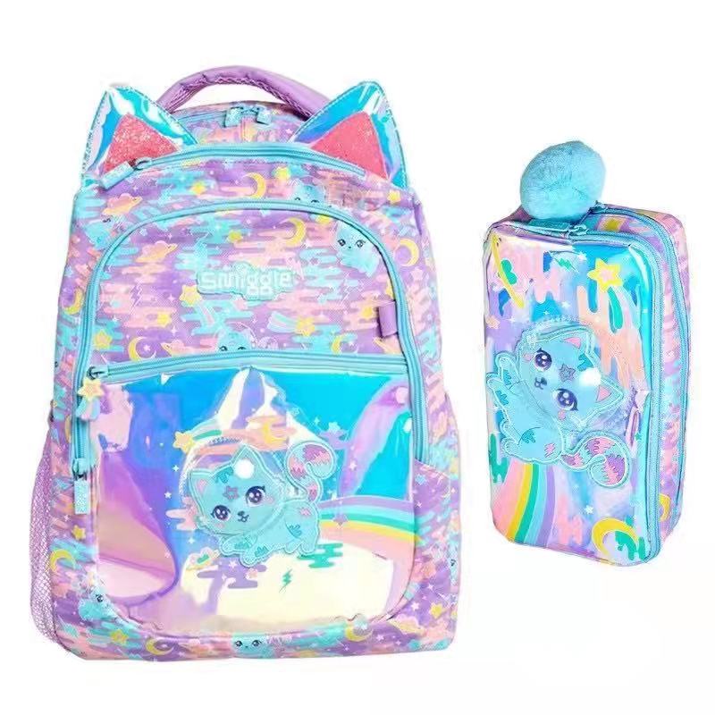 Smiggle Cat backpack Pencil case Space astronaut cat Student supplies
