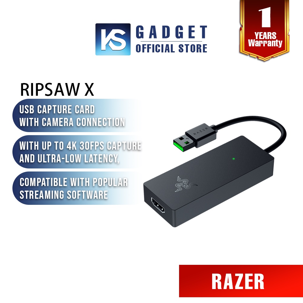 Razer Ripsaw X USB Capture Card with Camera Connection for Full 4K