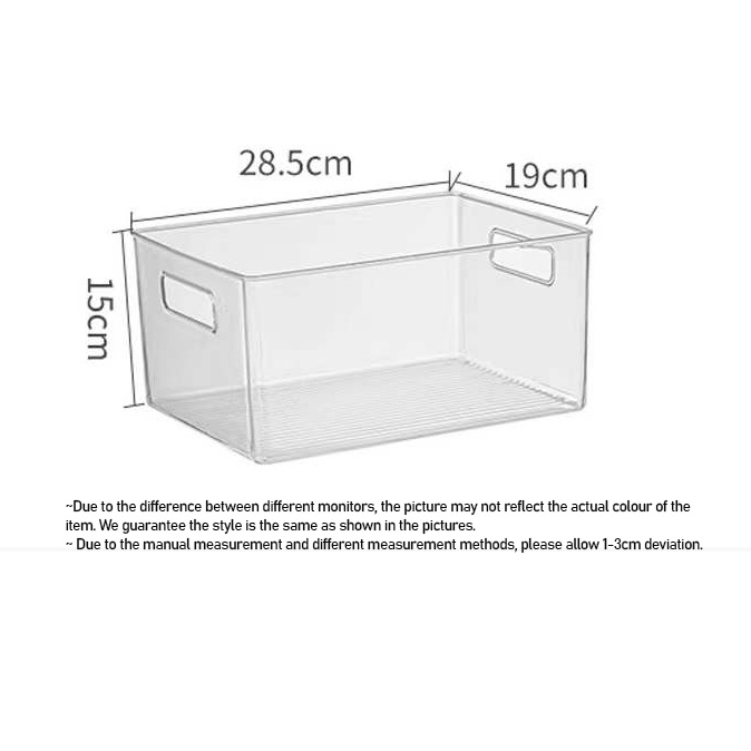 PET Transparent Multi Storage Box Clear Plastic Storage Bin Kitchen