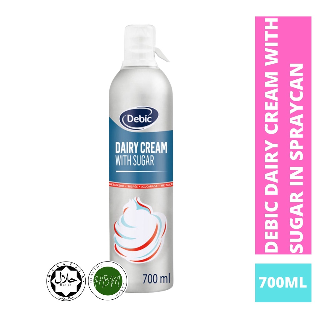 Debic Dairy Whipped Cream with Sugar in Spraycan 700ml Shopee Malaysia